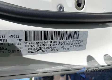 2018 Jeep Compass Altitude Fwd z USA, uszkodzony, nr VIN 3C4NJCBB5JT304979